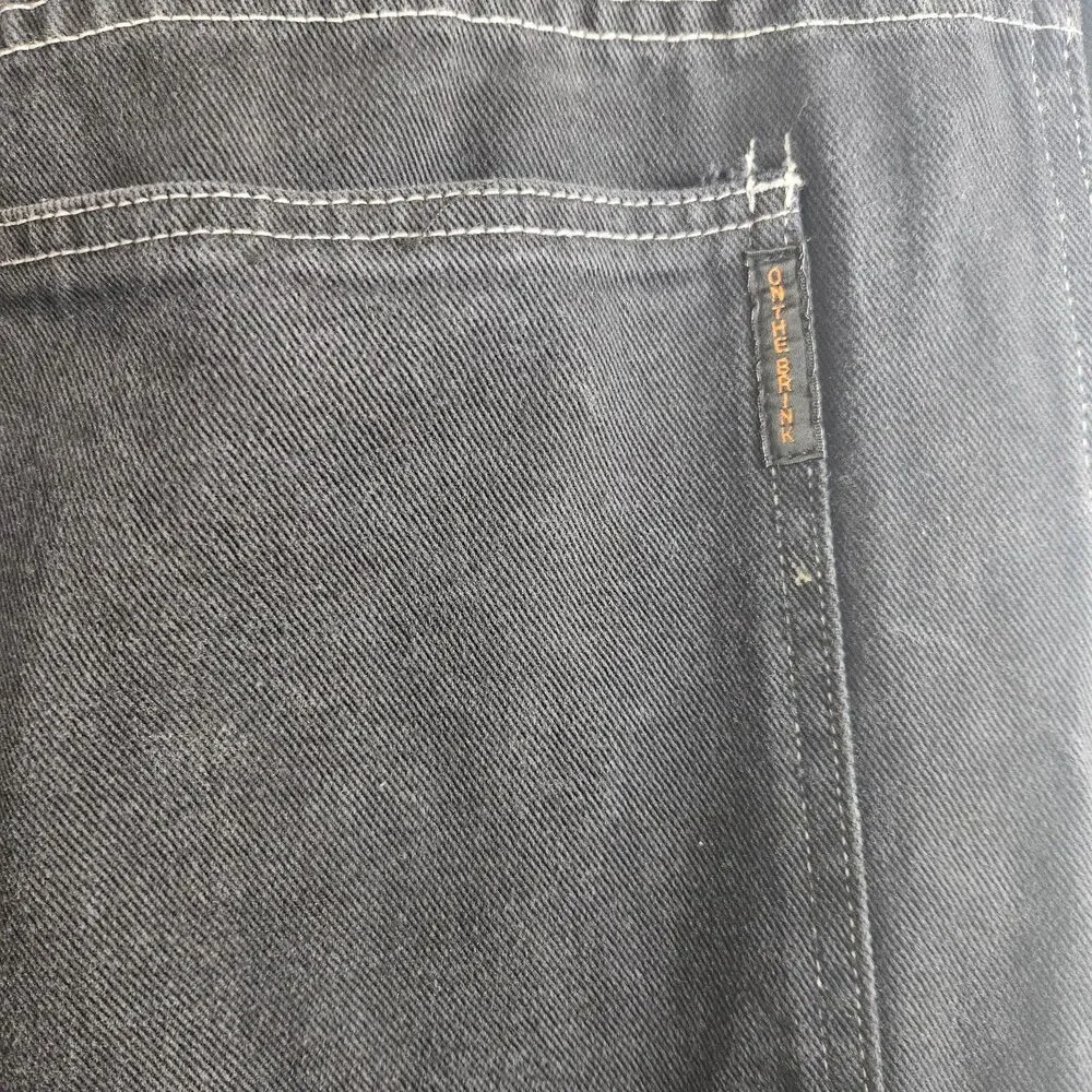VTG 90s On the Brink Wide Leg Loose Fit Black Jeans Men's 36X30 Big Pockets